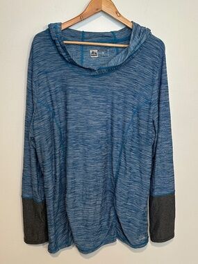 RBX Performance Workout Hoodie 3X Blue and Gray Long Sleeve